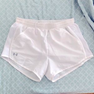 White extra small under armour running athletic shorts
